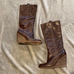 Frye knee high boots - Caroline Campus dark brown